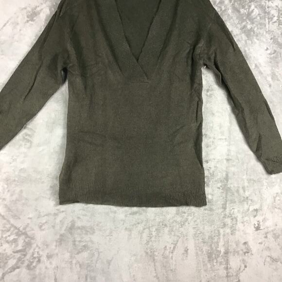 RDI Womens XS Tunic Sweater Dark Green V Neck Oversized Solid Stretch NWOT - Picture 8 of 13